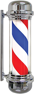 Revolving Electric Barber Pole - Alex Barber Shop Logo (359x359), Png Download
