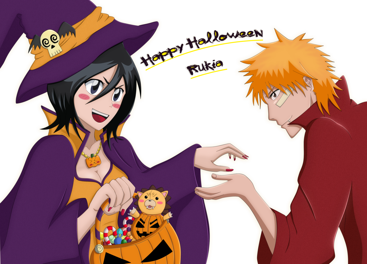 Download 29 Images About Anime On We Heart It - Ichigo Y Rukia Halloween  PNG Image with No Background - PNGkey.com