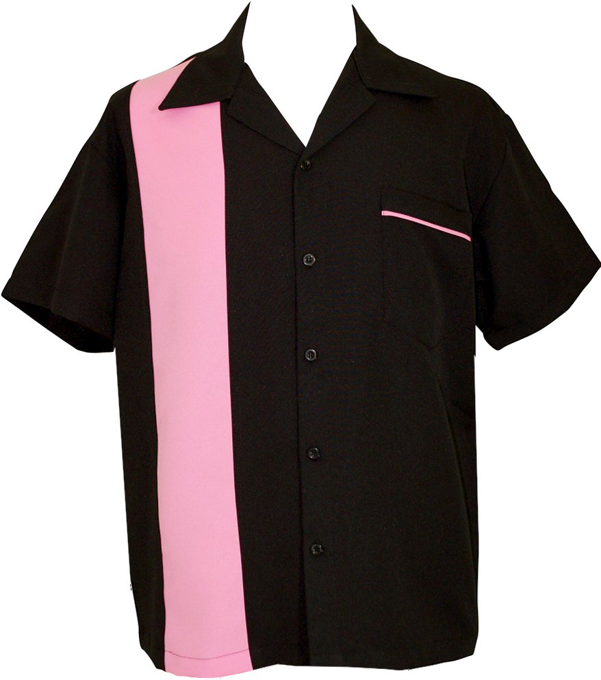 Download Hot Pink Shock - Pink Black Bowling Shirt PNG Image with No ...