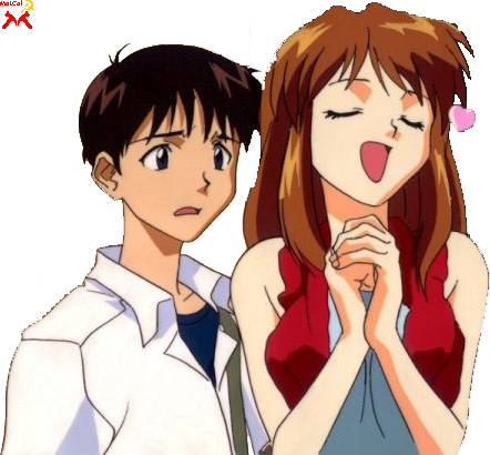 Download Shinji & Asuka - Asuka Shinji Fan Art PNG Image with No ...