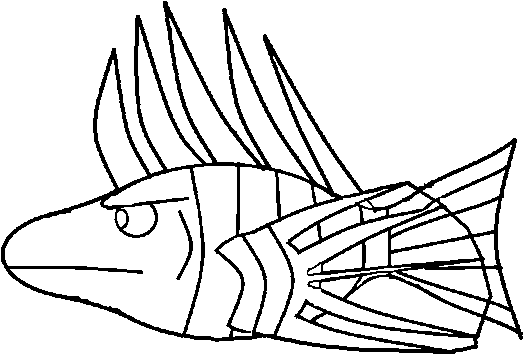 Download Free Coloring Pages Of Lionfish - Dibujos De Pez Leon PNG