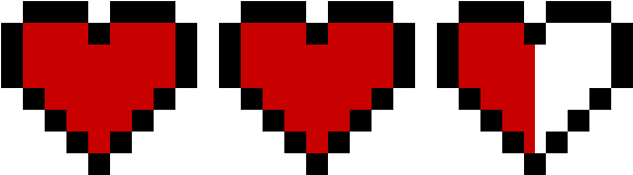 Super 8-bit Heart 8bit Hearts - 8 Bit Heart Zelda - Free Transparent ...