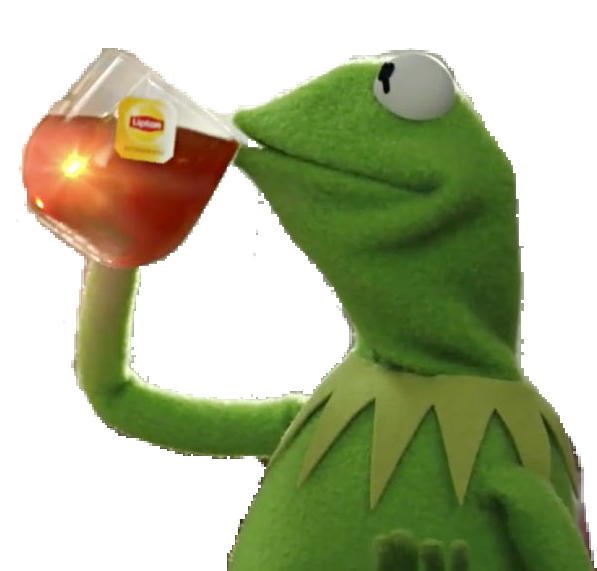 Report Abuse Kermit Sipping Tea Sticker Free Transparent PNG   356 3560052 Kermit Tea Png 