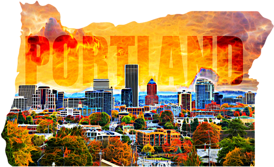 Click And Drag To Re-position The Image, If Desired - Portland - Canvas Poster Art 36x24 (600x364), Png Download