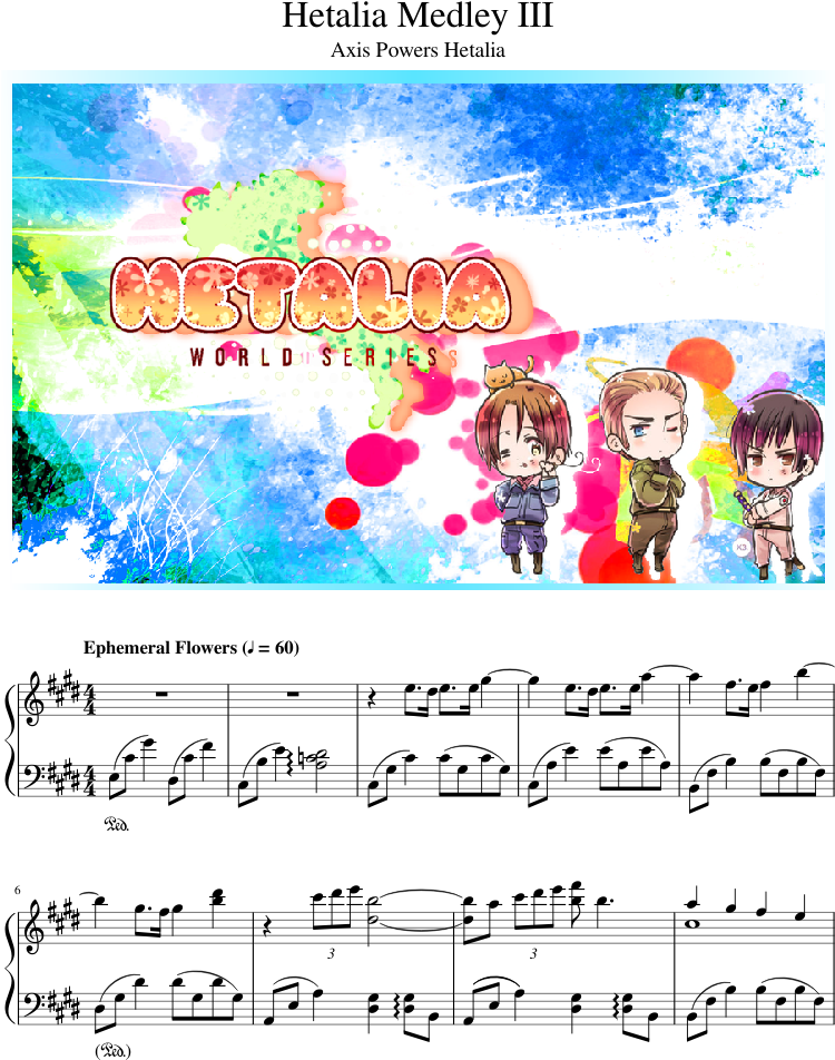 Download Hetalia Medley Iii Sheet Music 1 Of 15 Pages Wallpaper Png Image With No Background Pngkey Com