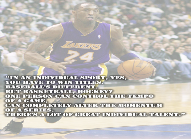 Kobe Bryant quote: In an individual sport, yes, you have to win