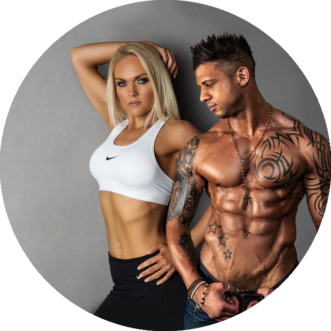 male and female fitness model