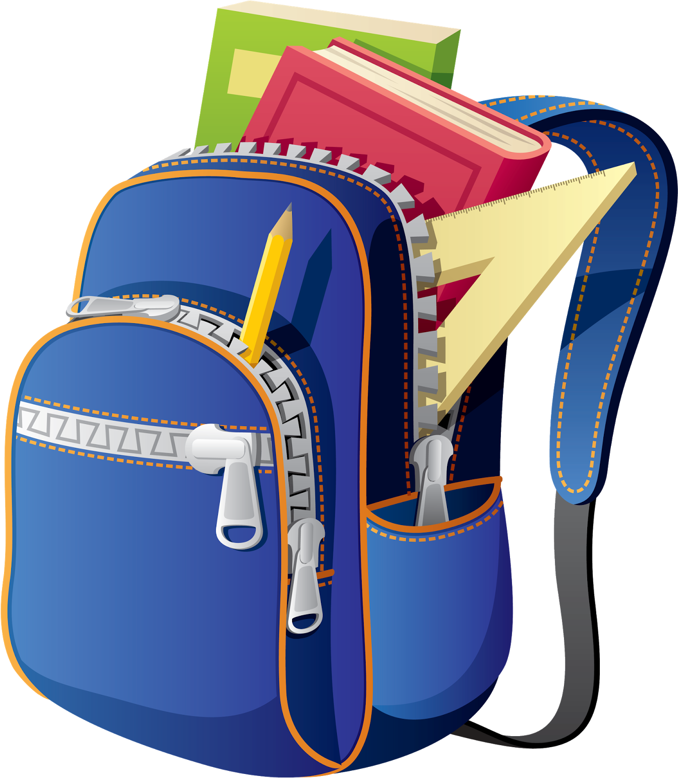 Backpack School Bag Clip Art Backpack With School Supplies Clipart