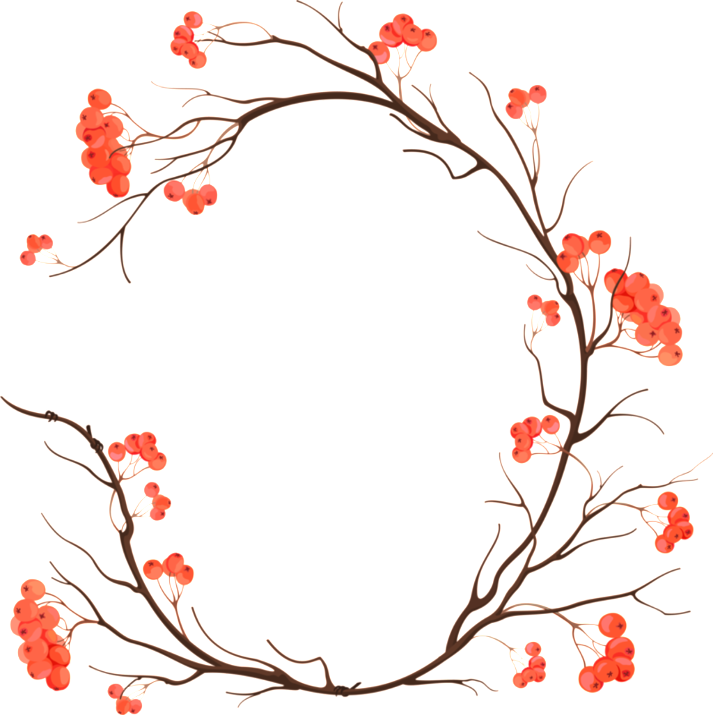 Download Orange Pink Flowers Hand Drawn Garland Decorative Elements Christmas Illustration To Painting Png Image With No Background Pngkey Com