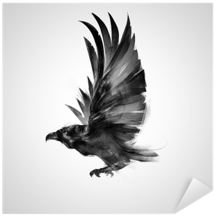 Download Isolated Graphically Flying Bird Black Crow Sticker Corbeau Symbole Png Image With No Background Pngkey Com