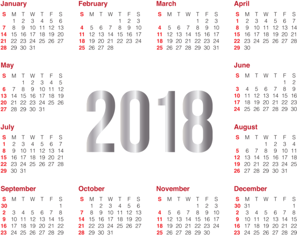 Download Calendar 2018 Png Clipart - Festivals In 2018 In India PNG ...