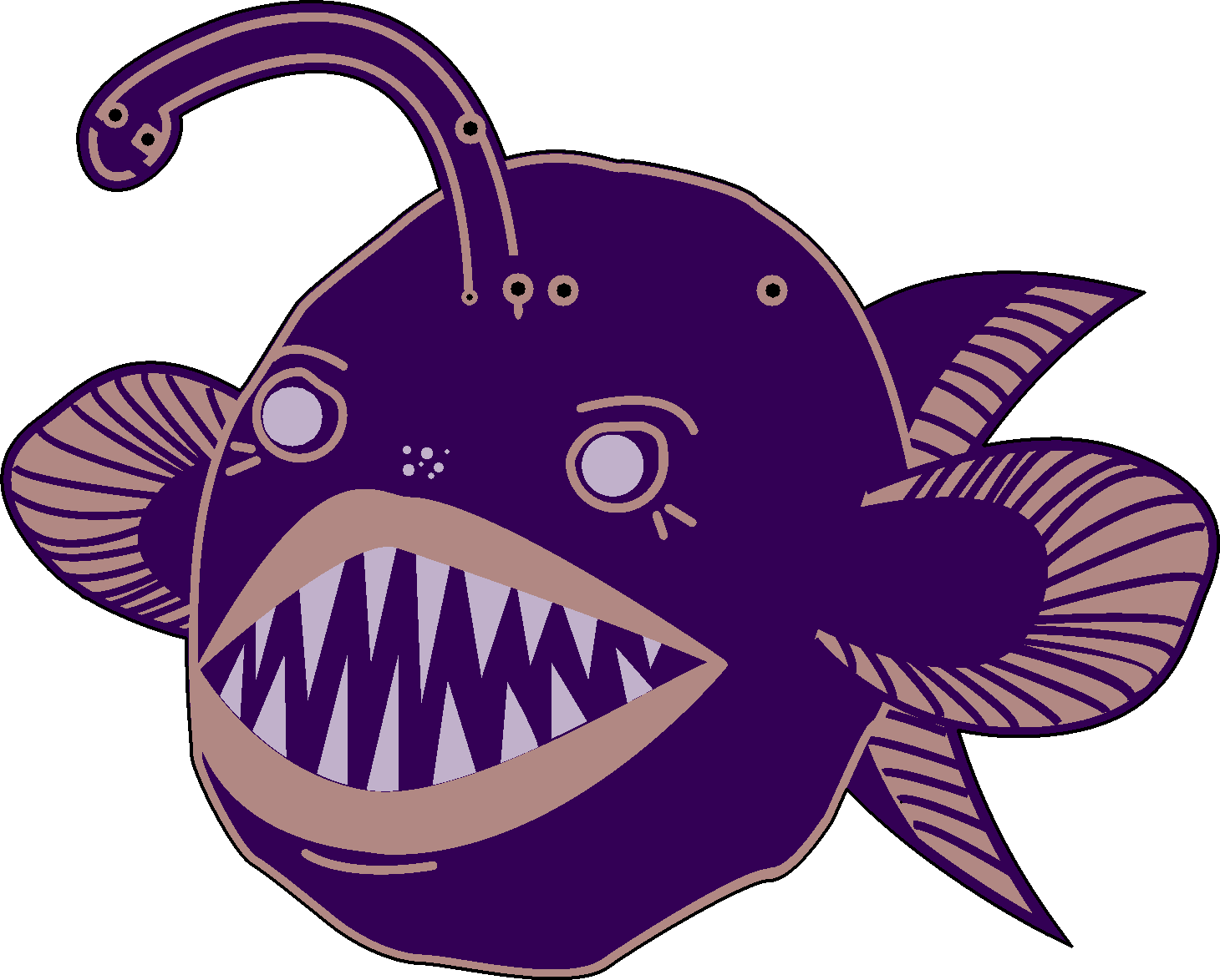 Angie The Angler Fish - Illustration (1460x1174), Png Download