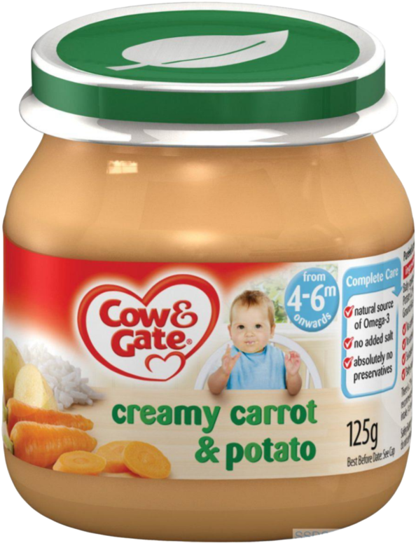 Download Cow & Gate Creamed Carrot & Potato Baby Food Jar For - Cow 