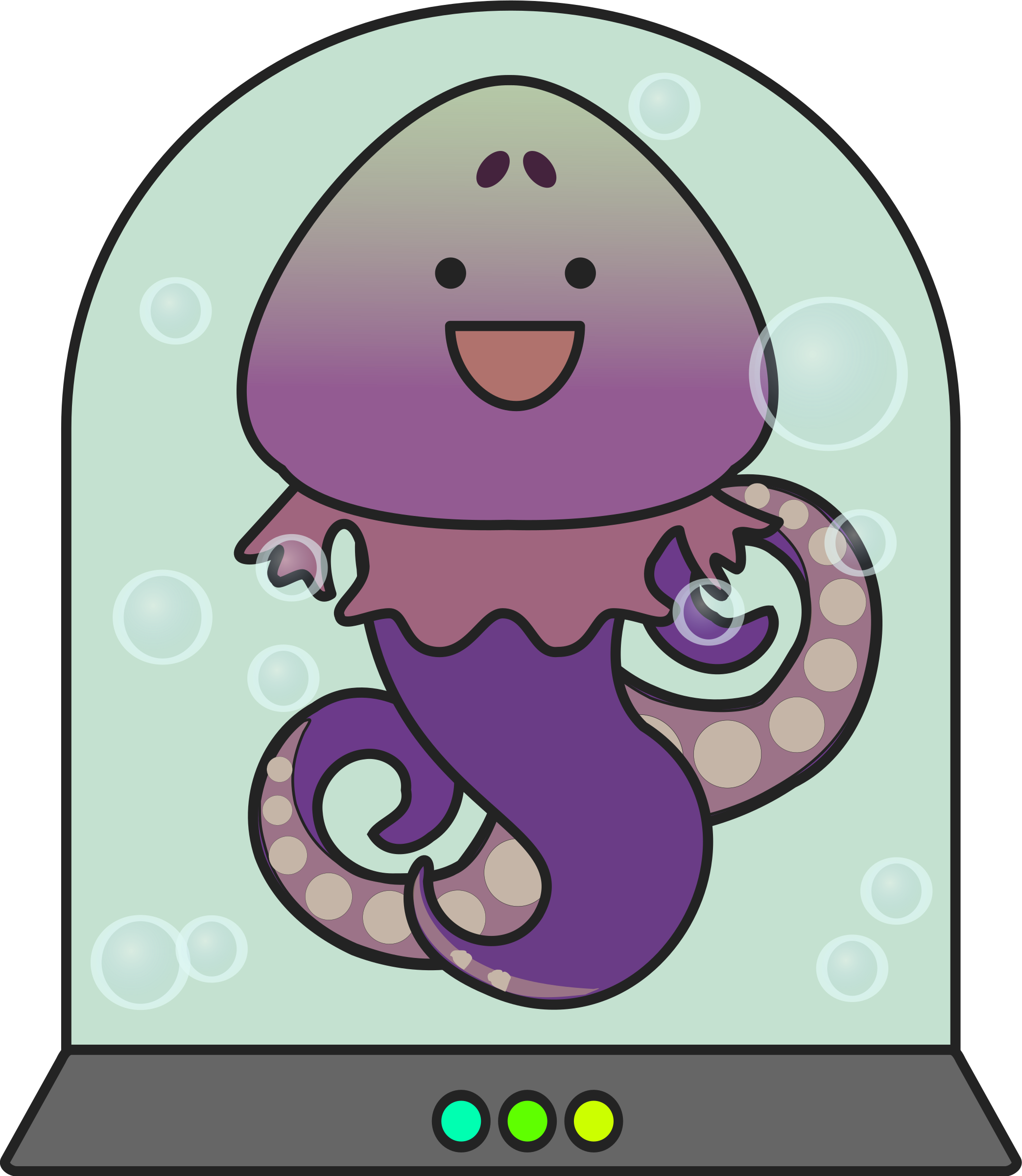 This Free Icons Png Design Of Cheerful Alien Squid (2087x2400), Png Download