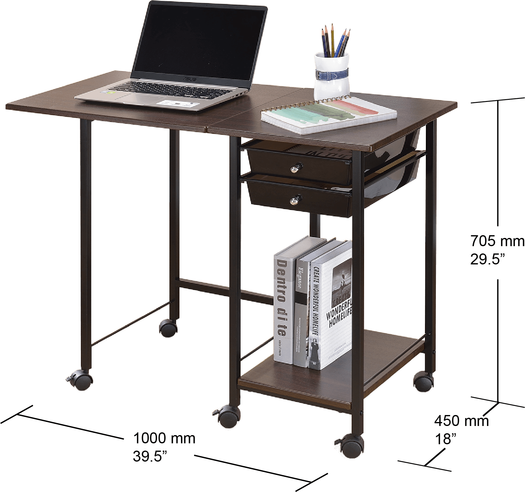 Download Foldable Student Desk W 2 Drawers Shopping Png Image