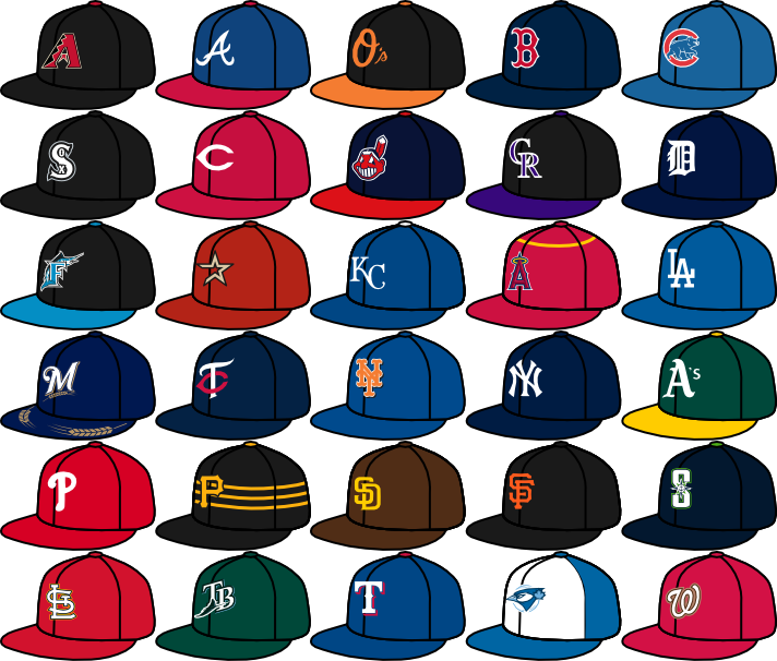 Download Caps - Mlb Team Logos In Alphabetical Order PNG Image with No Background - PNGkey.com