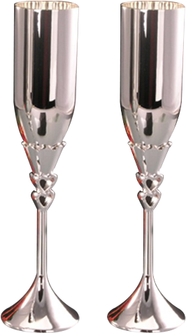 champagne flutes metal