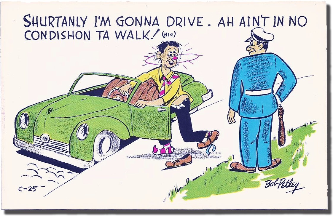 Drunk Driving Post Card - Vintage Car (1241x795), Png Download.