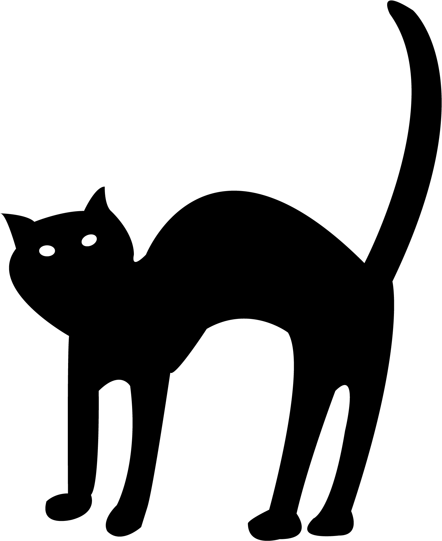 Download Halloween Black Cat Vector Free Transparent Background ...