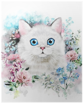 Watercolor Cat Illustration - Pinturas De Acuarela De Gato - Free ...