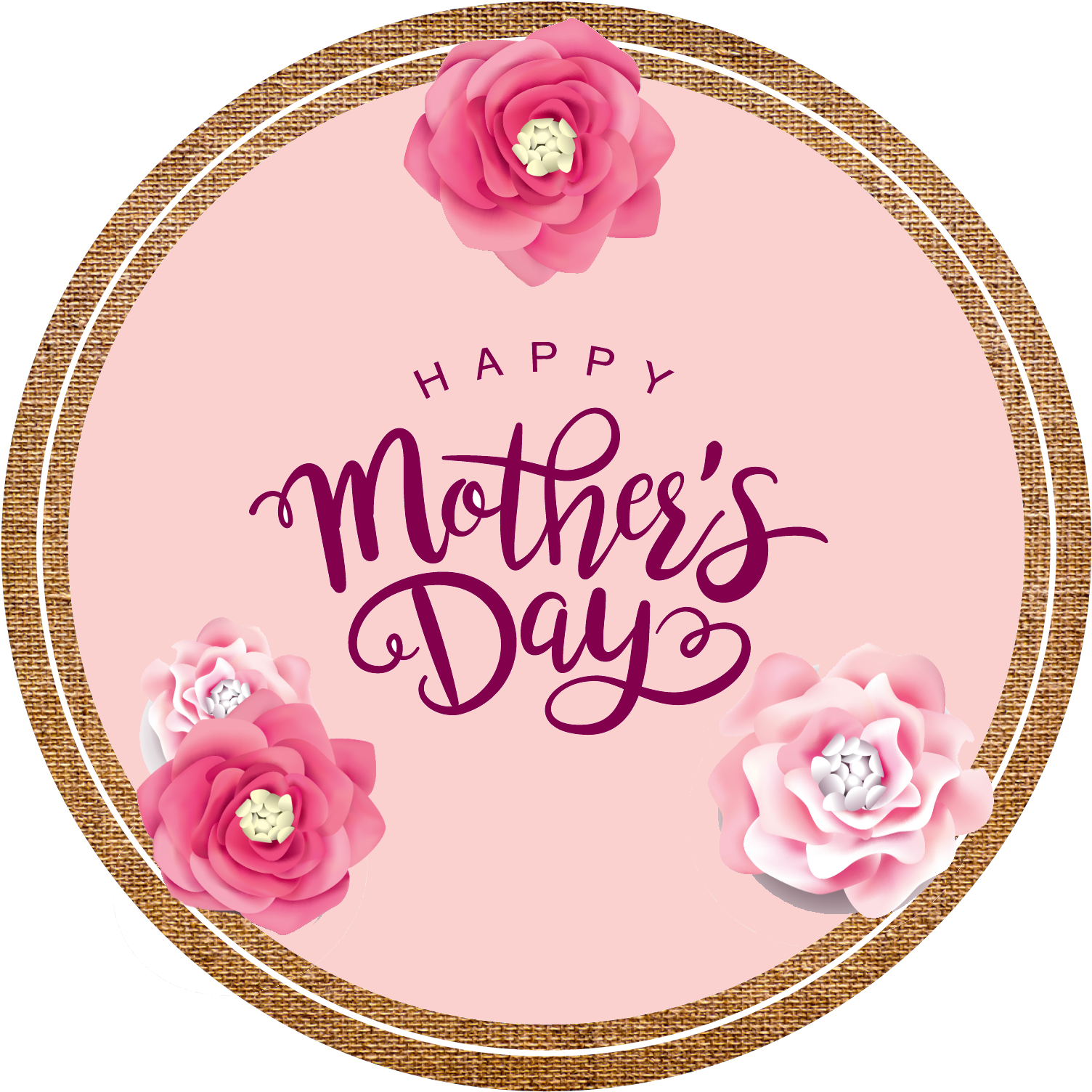 Happy Mother s Day Happy Mothers Day Circle Free Transparent PNG