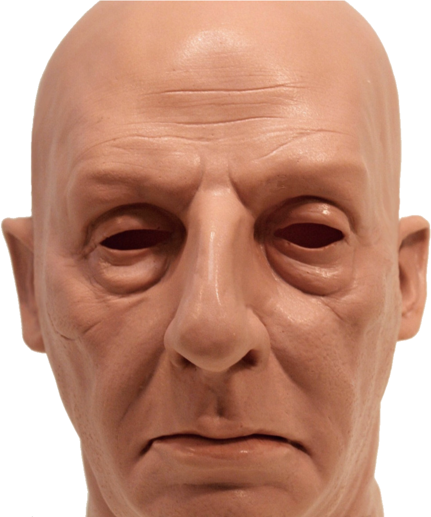 Bouncer Realistic Bald Man Mask - Bald Head Front (917x1024), Png Download