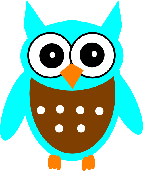 Fresh Aqua & Yellow Owl Vectors & Papers - Gambar Owl Kartun Hd (498x595), Png Download