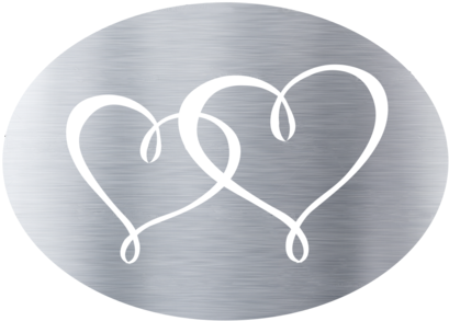 two silver hearts