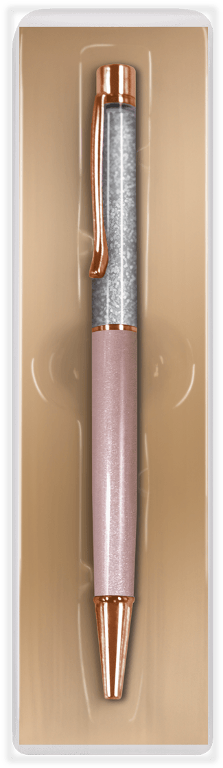 Download Rose Gold & Silver Glitter Pen - Silver PNG Image with No ...