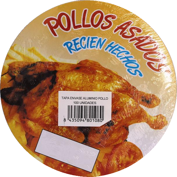 Tapa Para Envase De Aluminio Pollo Asado - Aluminium (613x613), Png Download