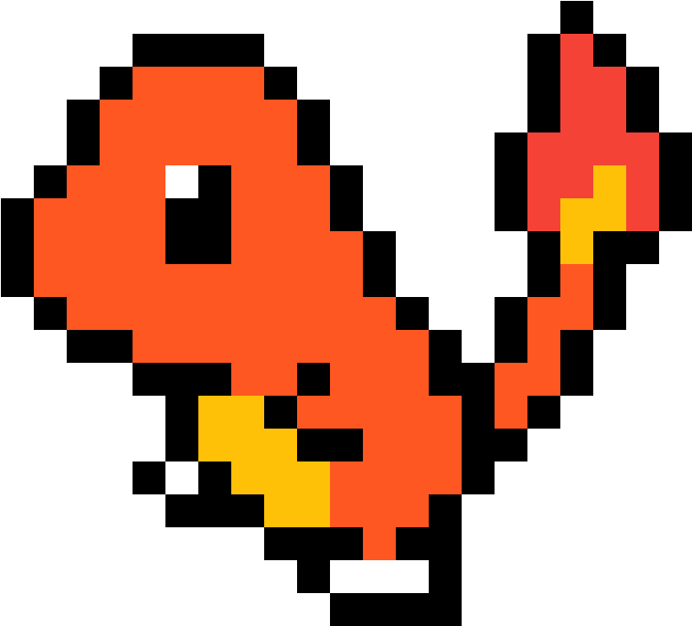 Charmander - Pixel Art Pokemon Charmander - Free Transparent PNG ...