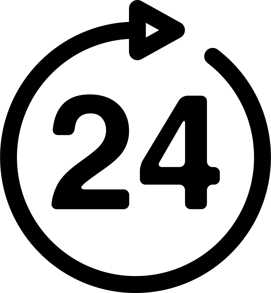 Download 24 Hours Sign - 24 Hours Icon Png PNG Image with No Background ...