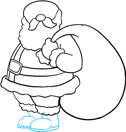 Download How To Draw Santa Claus - Line Art PNG Image with No ...