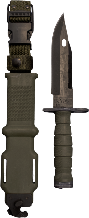 U - S - G - I - M9 Bayonet With Scabbard, Ontario, - Coleman's 507201 U.s. G.i. M9 Bayonet With Scabbard, (286x700), Png Download
