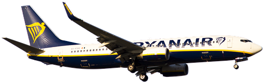 Jc Wings 1:400 Boeing 737-800 - Ryanair (640x316), Png Download