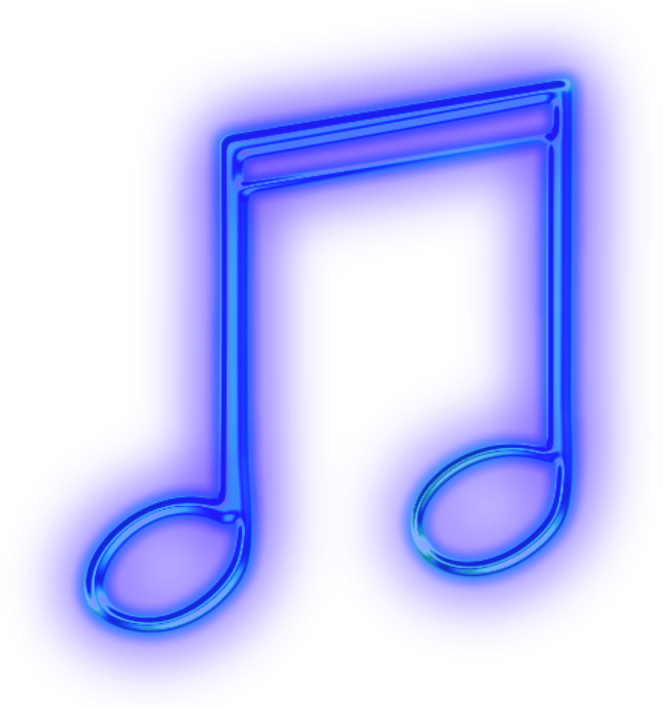 Download Ftestickers Music Musicnote Neon Blue Glowing PNG Image with ...