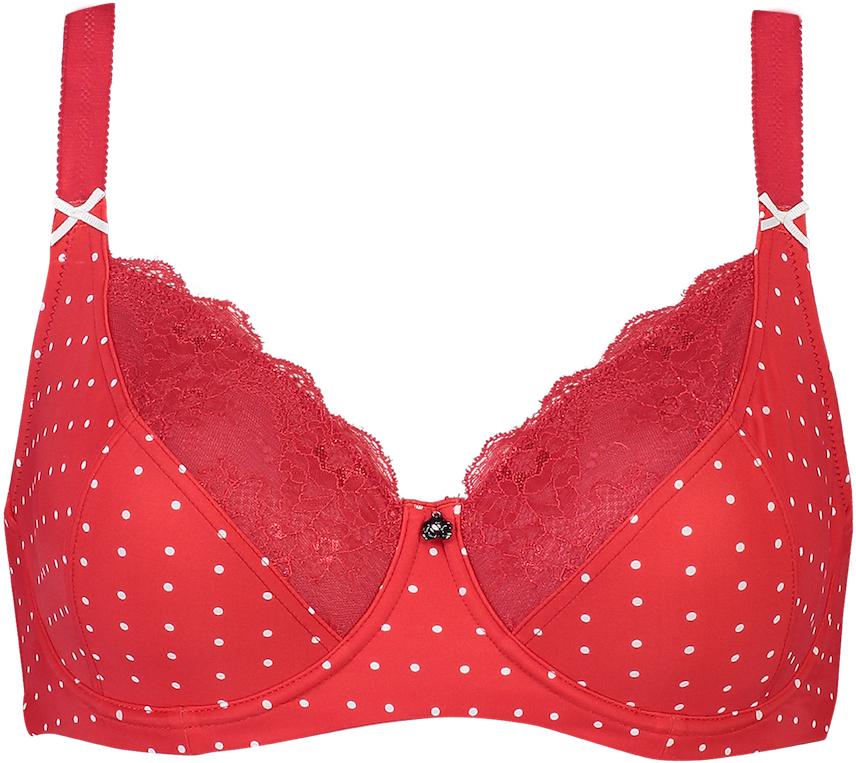 Download Red With White Spots Bra PNG Image with No Background - PNGkey.com