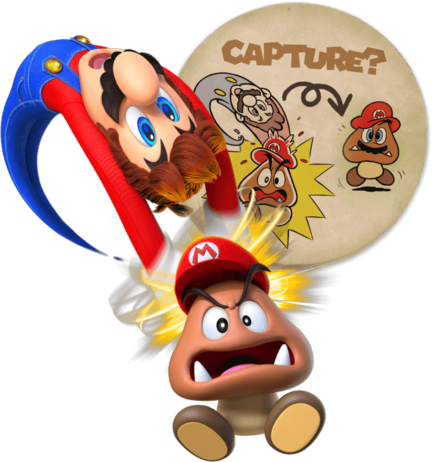 Mario Capture - Super Mario Odyssey Goomba Capture (629x671), Png Download