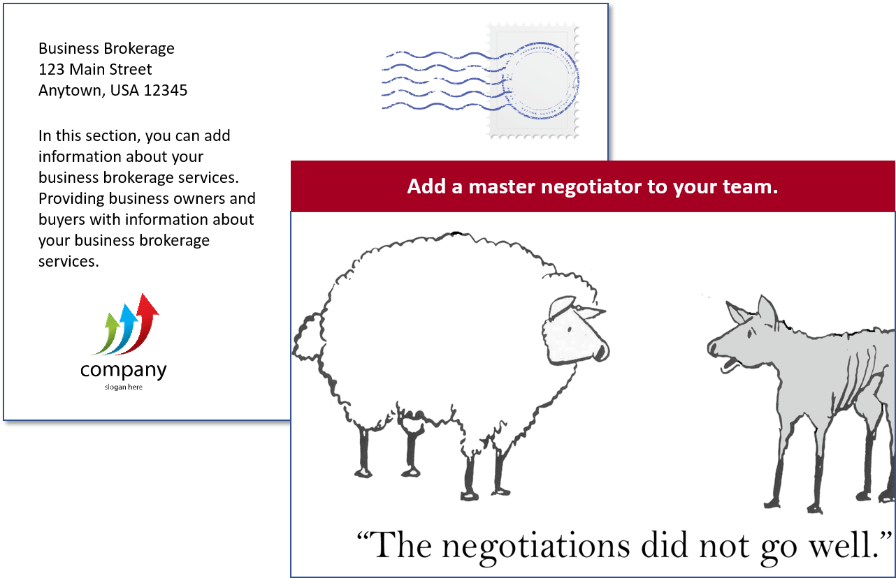 Business Broker Postcard Template - Sheep (1282x828), Png Download