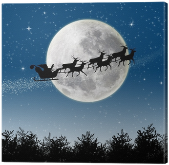 Santa Sleigh Moon - Free Transparent PNG Download - PNGkey