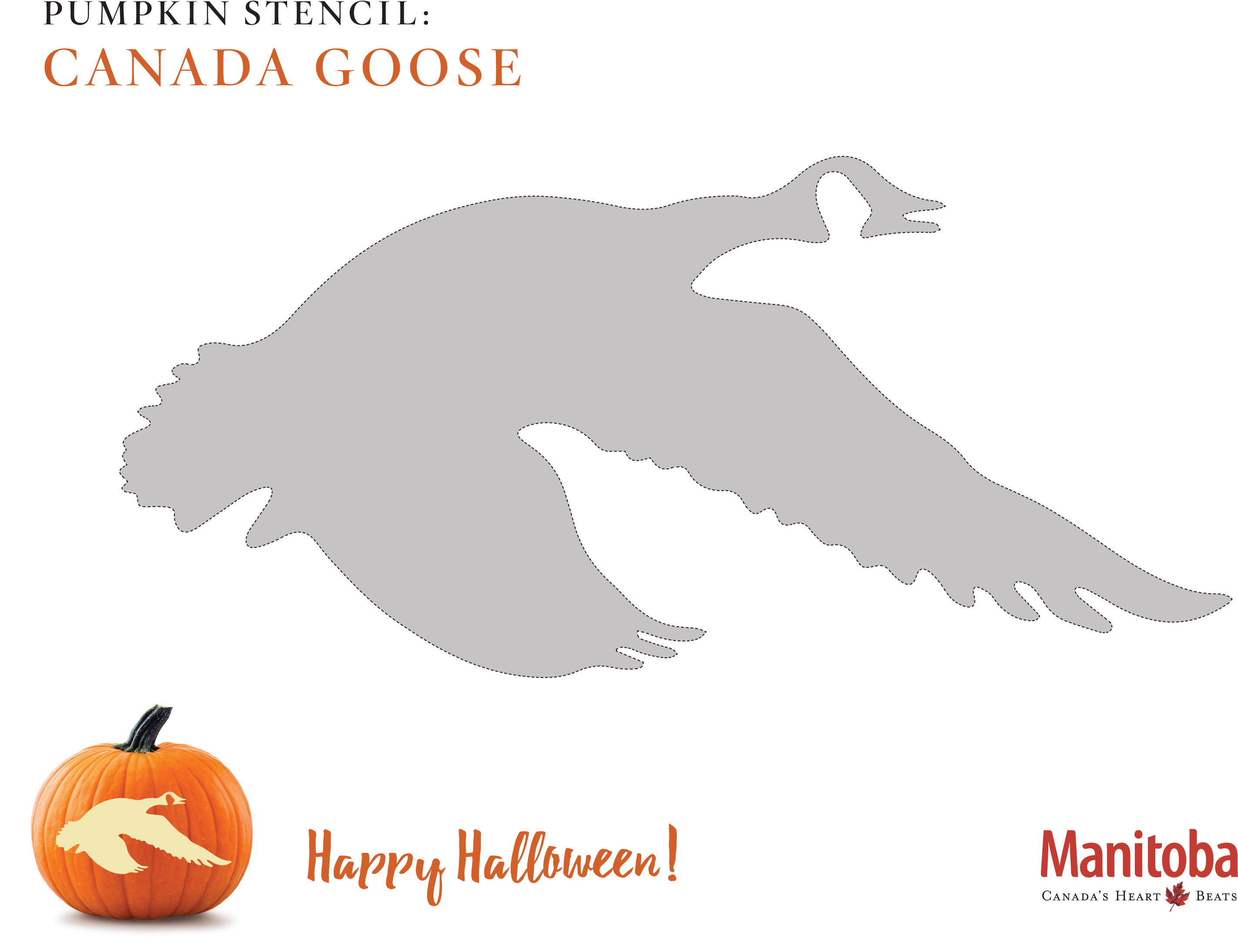 Canadian Goose Pumpkin Carving Stencil - Polar Bear Pumpkin Carving (2846x2274), Png Download