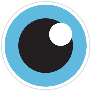 Deluxe Cartoon Eyeball Cartoon Eye With Blue Iris Sticker - Cartoon Eye