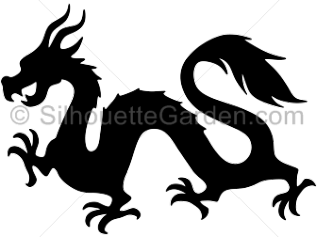 Dragon Silhouette - Simple Chinese Dragon Silhouette - Free Transparent ...