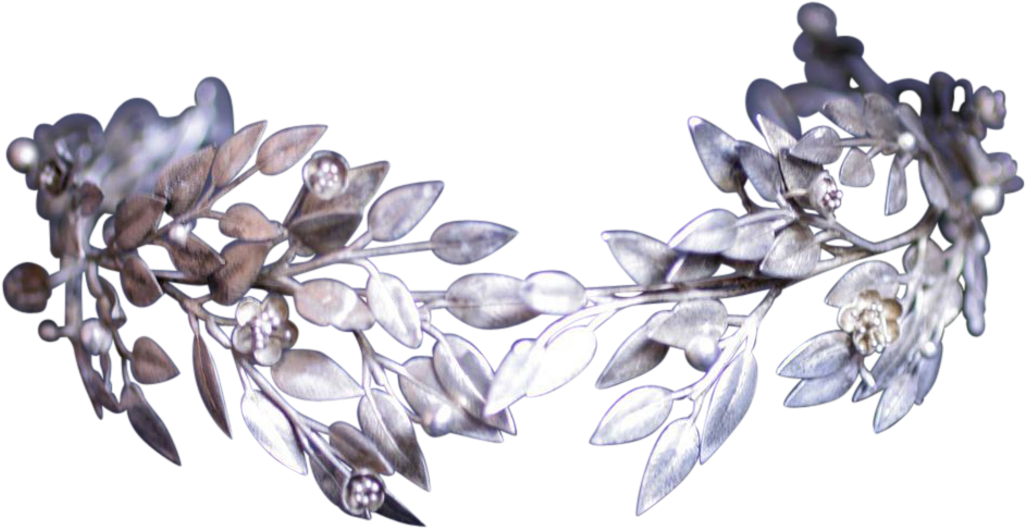 Bridal Crown Leaf Tiara - Silver Leaf Crown Png - Free Transparent PNG ...