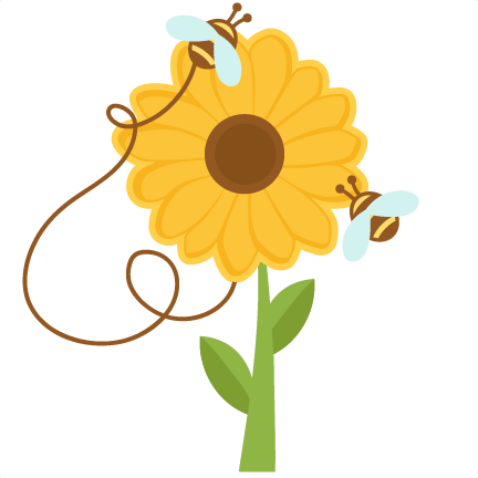 Bees On Sunflowers Svg Cuts Scrapbook Cut File Cute - Sunflower Cute Png (432x432), Png Download