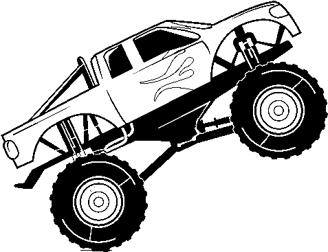 Bigfoot Car Coloring Page - Drawing Of Monster Truck - Free Transparent ...