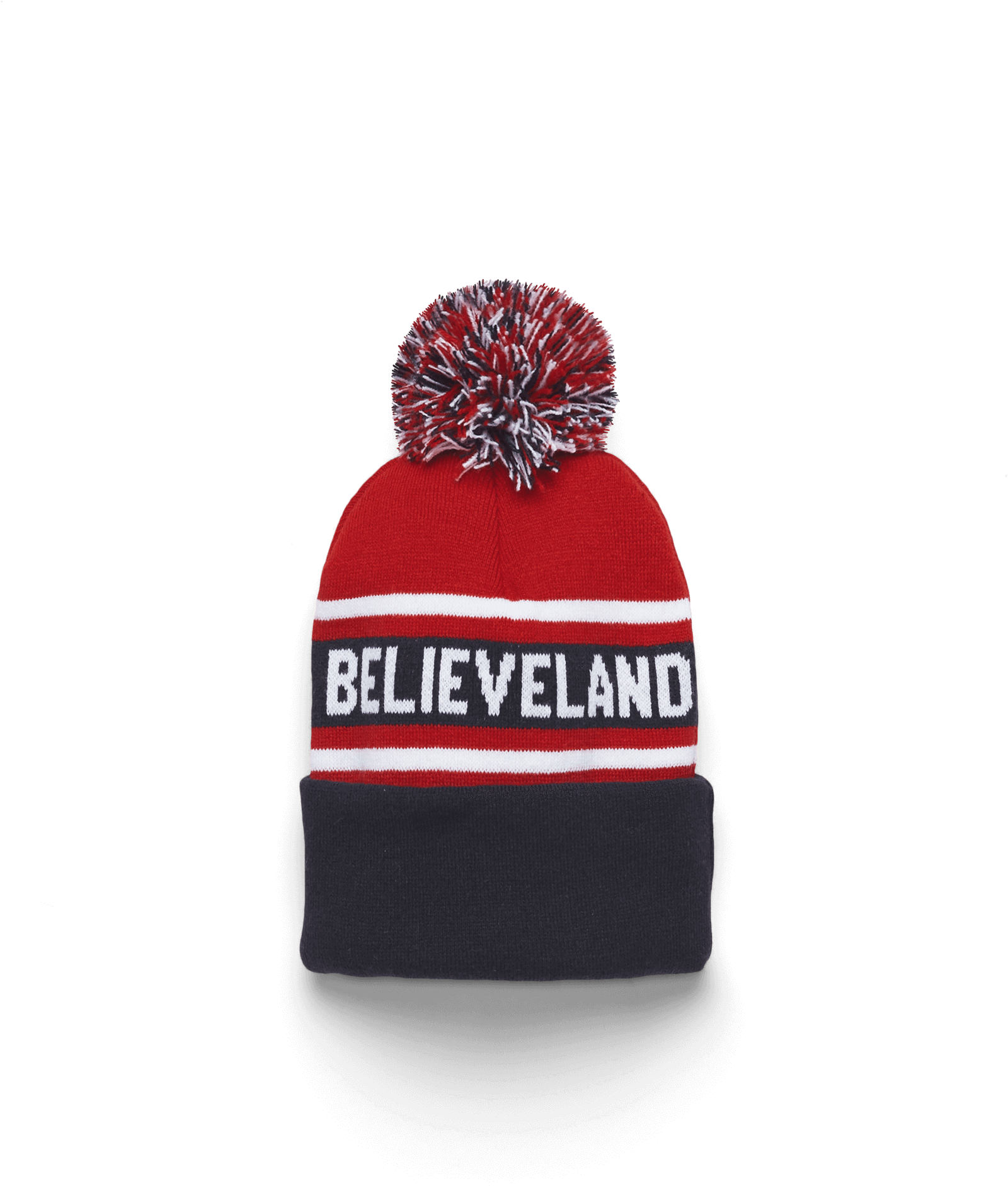 Download Believeland Knit In Pom Beanie 05470418372 Navy Red - Beanie ...