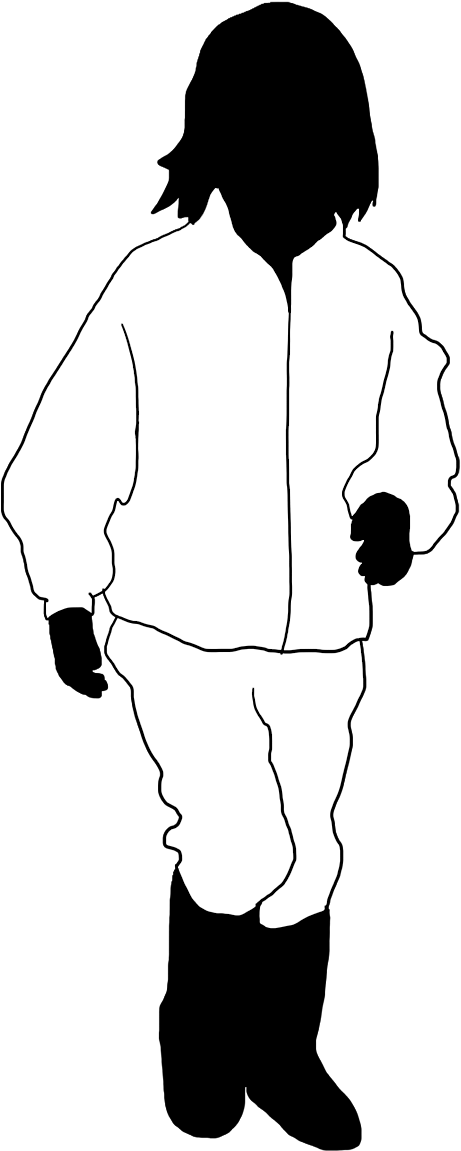 Girl Running Black White Silhouette - Child - Free Transparent PNG