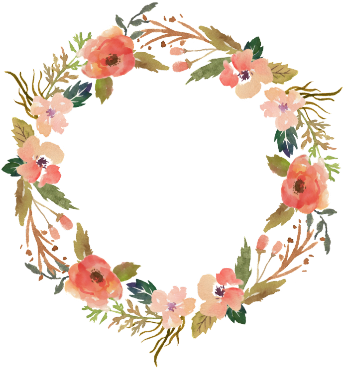 Flower Wreath Hand Painted Watercolor Transparent Ornamental - La Dolce ...