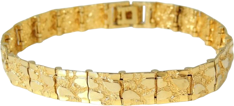 Download 14k Gold Nugget Bracelet - Men's 14k Solid Yellow Gold Nugget ...